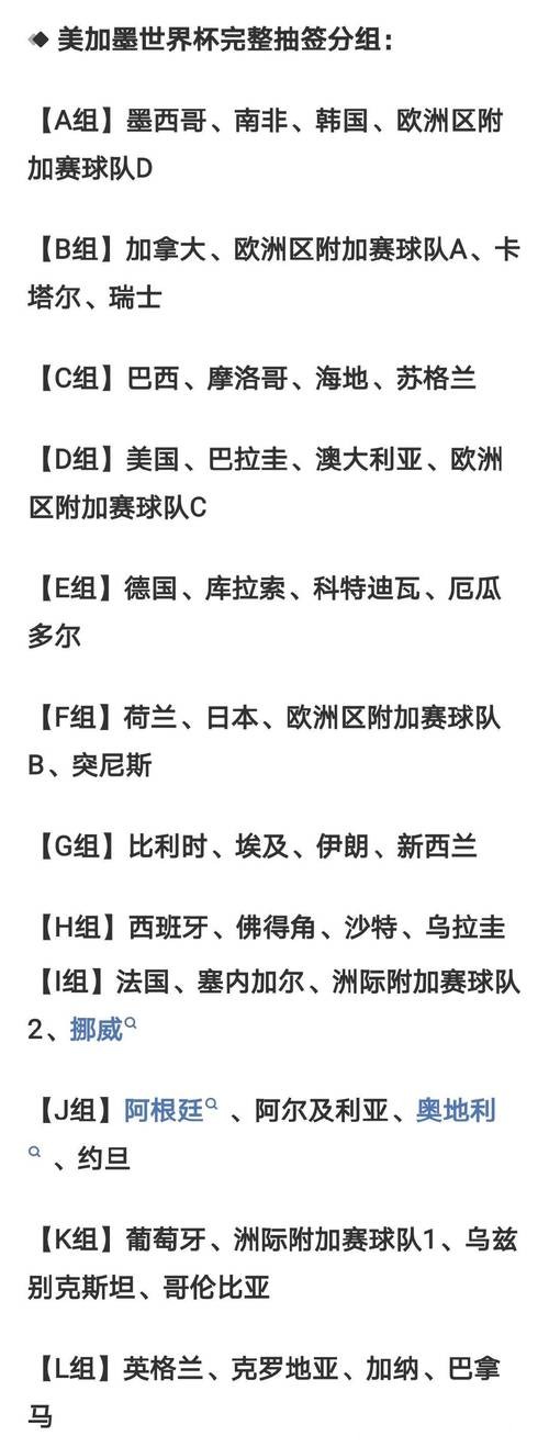 2026世界杯外围赛美洲区对阵名单 2026世界杯外围赛美洲区对阵名单